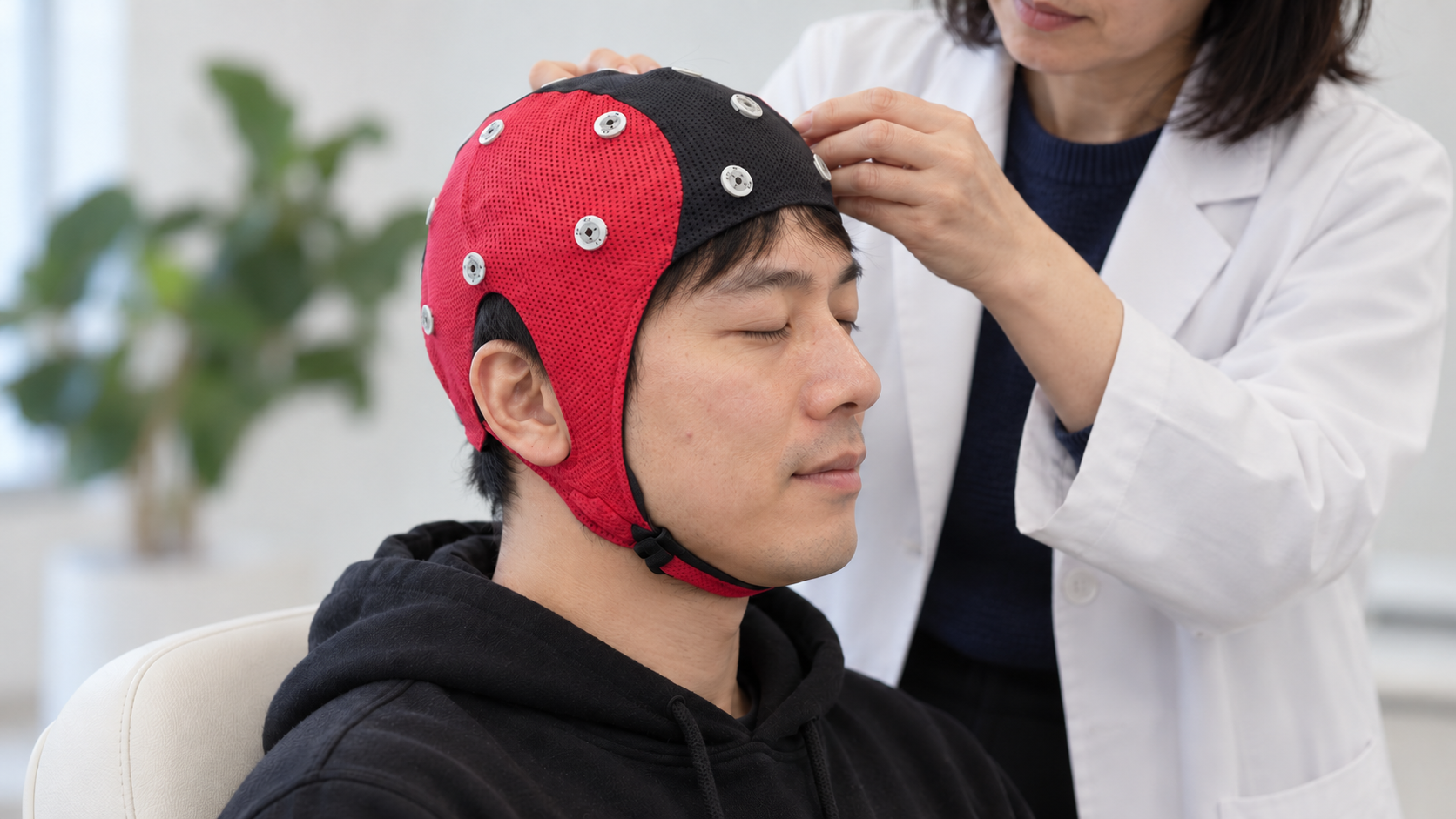 腦波檢查示意圖